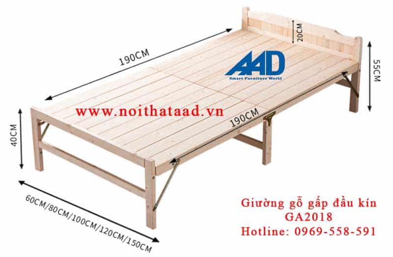 Giường gấp Thanh Hóa bằng gỗ GA2018